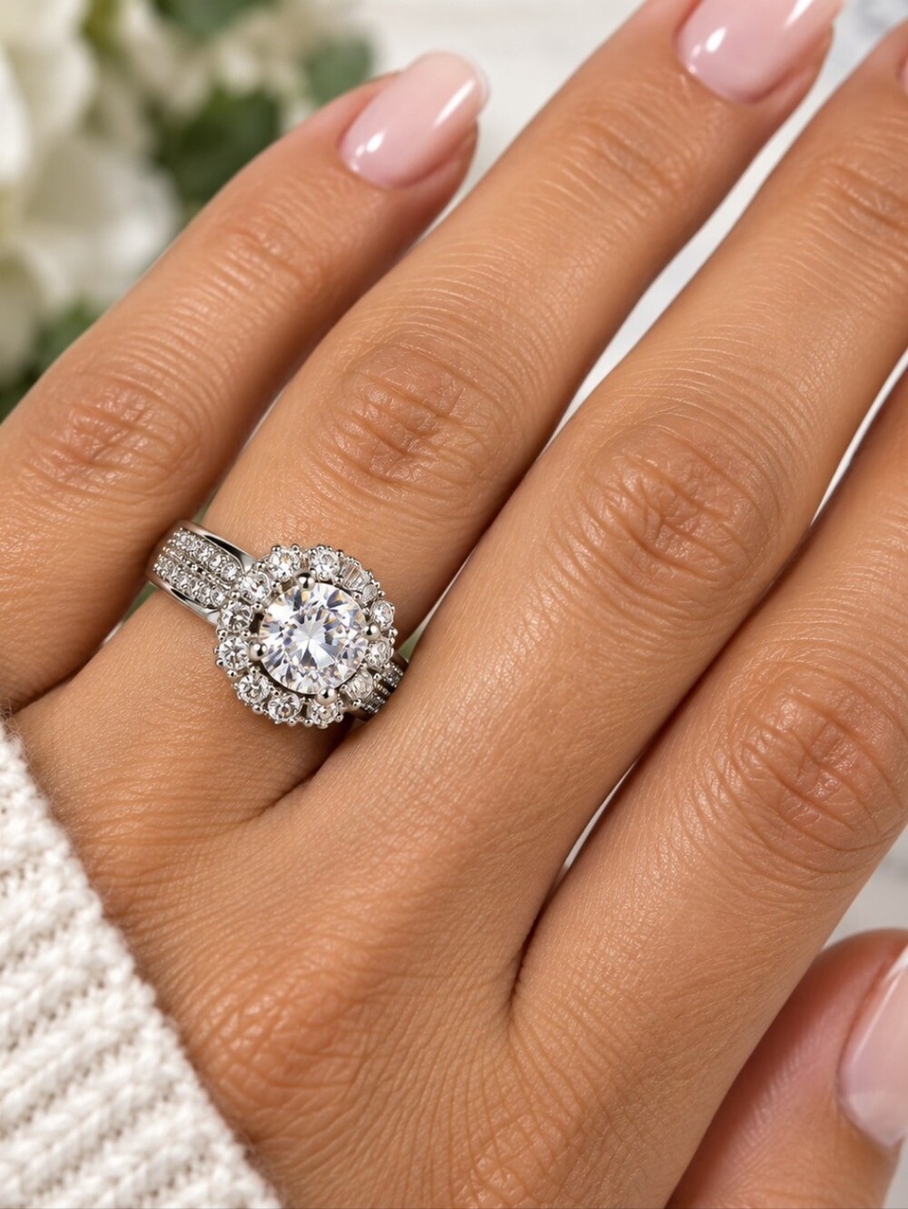 Vintage Signed 925 CZ Cocktail Ring size 5
